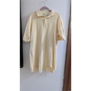 Orvis Polo Shirt Mens Large Tall Yellow Short Sleeve Fishing Logo 100% Cotton